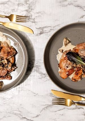 チキンステーキ栗ときのこのクリームソース-レシピのメイン写真