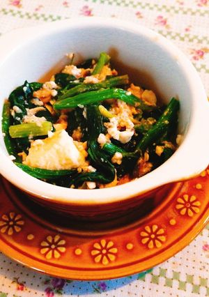 高タンパク！ほうれん草のツナ味噌豆腐和え-レシピのメイン写真