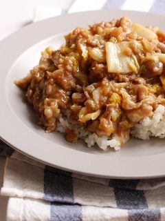 豚肉菜飯 (豚肉白菜のオイスター炒め丼)-レシピのメイン写真