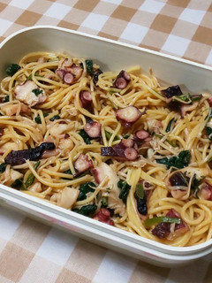 たことほうれん草とえのきの醤油パスタ-レシピのメイン写真