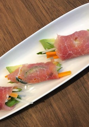 生ハムのクリームチーズサラダ巻き-レシピのメイン写真
