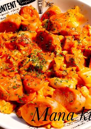 【簡単】魚肉ソーセージオーロラソース炒め-レシピのメイン写真