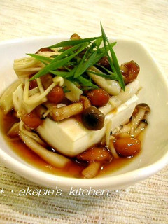 レンジ&麺つゆで簡単♬きのこたっぷり豆腐-レシピのメイン写真