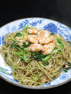 エビと糸みつばのシンプル中華風焼きそば-レシピのメイン写真