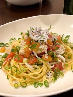 釜揚げしらすとホタテの和風冷製パスタ-レシピのメイン写真