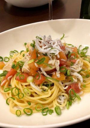 釜揚げしらすとホタテの和風冷製パスタ-レシピのメイン写真