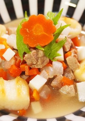 わんこ飯♪猪肉のお雑煮〜関西風〜-レシピのメイン写真