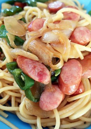 簡単！ウィンナーと玉ねぎのスパゲッティ-レシピのメイン写真