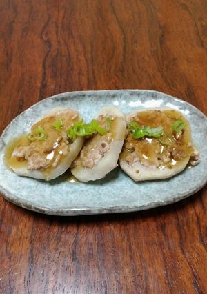 簡単、節約！肉レンコンの甘酢あんかけ-レシピのメイン写真