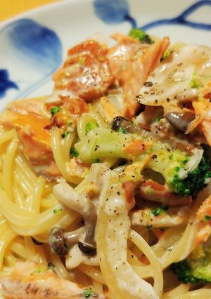 コク旨！鮭とブロッコリーのクリームパスタ-レシピのメイン写真