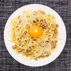 รูปของ 【60分】鶏そぼろのカルボナーラ風パスタ