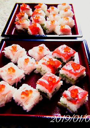 お祝い膳に★華やか押し寿司-レシピのメイン写真