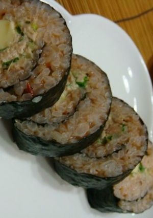 ケチャップdeツナと水菜の洋風太巻き-レシピのメイン写真