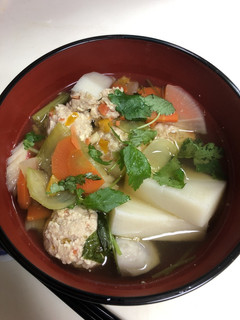 鶏団子入り具沢山お雑煮-レシピのメイン写真