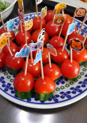 きゅうりとプチトマトのピック-レシピのメイン写真