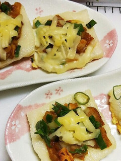 餅deマルゲリータ風三色ピザ-レシピのメイン写真