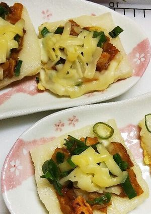 餅deマルゲリータ風三色ピザ-レシピのメイン写真