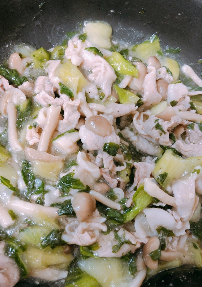 10分！簡単！豚肉と青梗菜の塩あんかけ-レシピのメイン写真