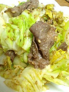 キャベツ&牛肉の炒め物~すりごま風味-レシピのメイン写真