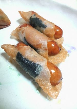 ｿｰｾｰｼﾞ春巻き～ぃ（~ｏ~）ノ-レシピのメイン写真