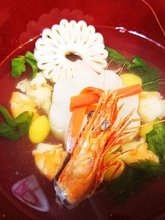 海老と白だしの♪旨味たっぷり餅無し花雑煮-レシピのメイン写真
