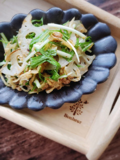 水菜とレンコンのシャキうまサラダ-レシピのメイン写真