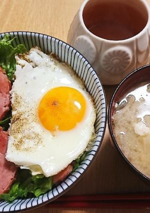 簡単朝ごはん・ハム丼-レシピのメイン写真