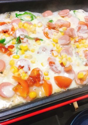 BRUNOを使って余ったお餅で餅ピザ-レシピのメイン写真