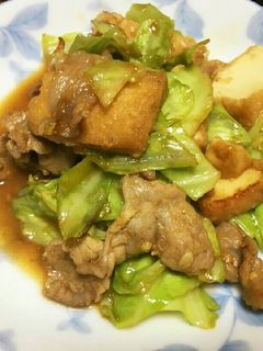 厚揚げと豚肉キャベツの味噌炒め-レシピのメイン写真