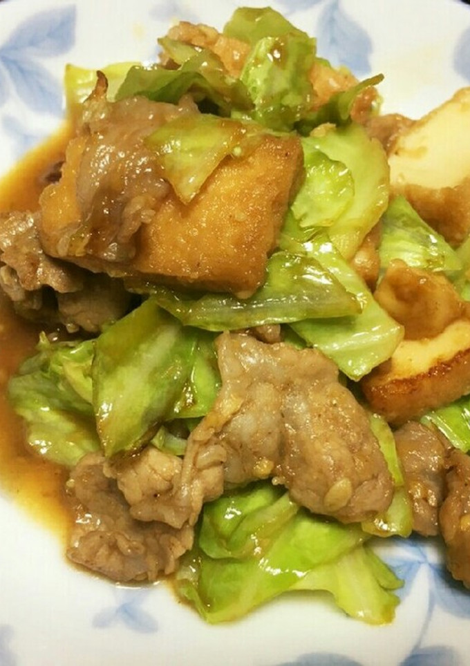 厚揚げと豚肉キャベツの味噌炒め-レシピのメイン写真