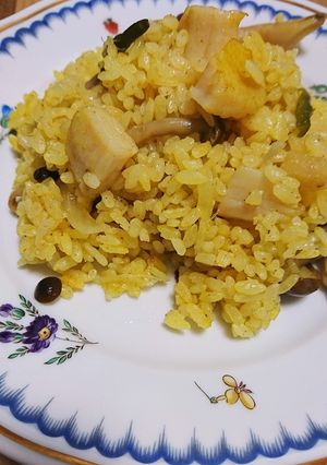 ホタテの炊き込み♡カレー風味-レシピのメイン写真