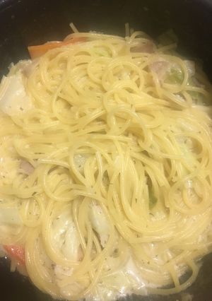 クリームフライパンパスタ-レシピのメイン写真