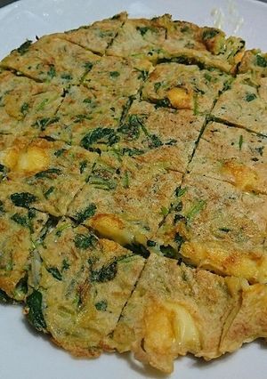豆苗じゃこチーズのチヂミ-レシピのメイン写真