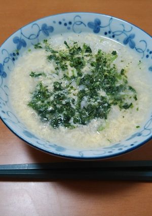 レンジで一人分でも簡単！玉子七草がゆ-レシピのメイン写真