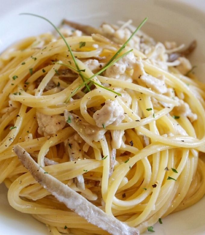 【絶品】鶏肉とごぼうのクリームパスタ-レシピのメイン写真