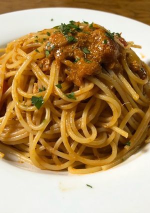 チェリートマトとカニのパスタ-レシピのメイン写真
