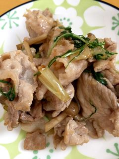 水菜と豚こま肉のさっと炒め-レシピのメイン写真