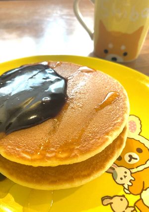 喉にやさしい☆チョコハニーパンケーキ🍫🍯-レシピのメイン写真