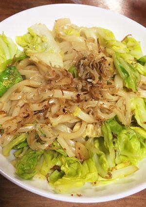 キャベツとしらすの焼うどん-レシピのメイン写真