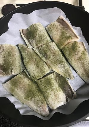塩サバに緑茶粉-レシピのメイン写真