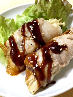 キノコとチーズ入り肉巻き餅-レシピのメイン写真
