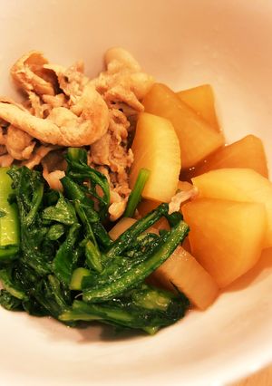 子供も大好き☆大根と豚肉と春菊の絶品煮物-レシピのメイン写真