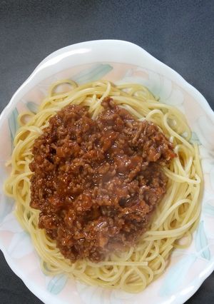 ミートソースパスタ-レシピのメイン写真