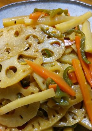 れんこんのだし醤油&酢炒め。-レシピのメイン写真