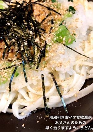 風邪引きお父さんのための冷たいおうどん-レシピのメイン写真