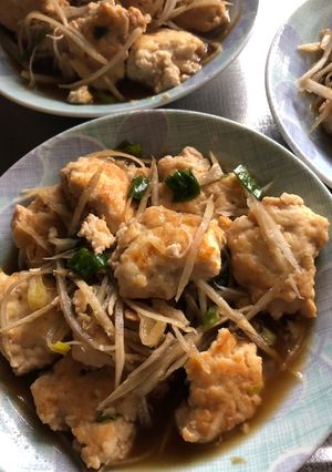 簡単、豆腐鳥ミンチ、ごぼうの甘辛煮。-レシピのメイン写真