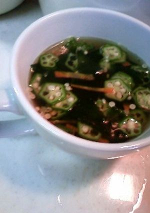 残り物オクラがぷかぷかスープ-レシピのメイン写真