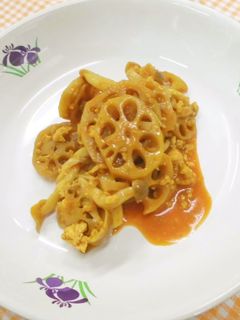 れんこんとひき肉のカレー炒め-レシピのメイン写真