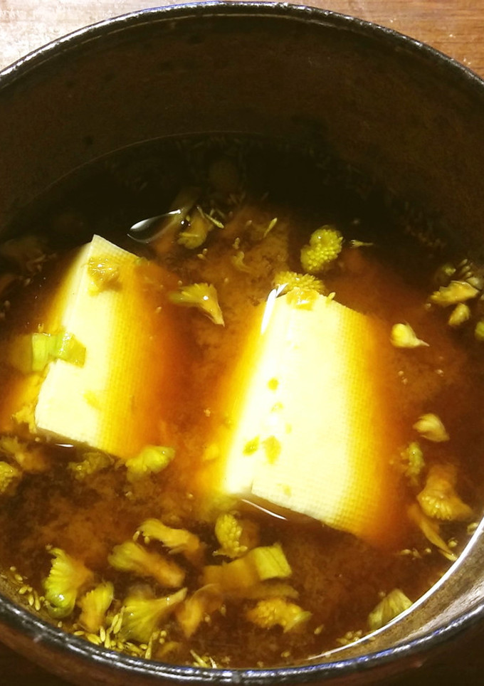 蕗の薹と豆腐のお味噌汁-レシピのメイン写真