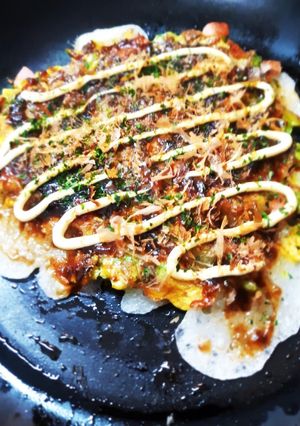 お餅のキャベツたっぷりお好み焼き-レシピのメイン写真